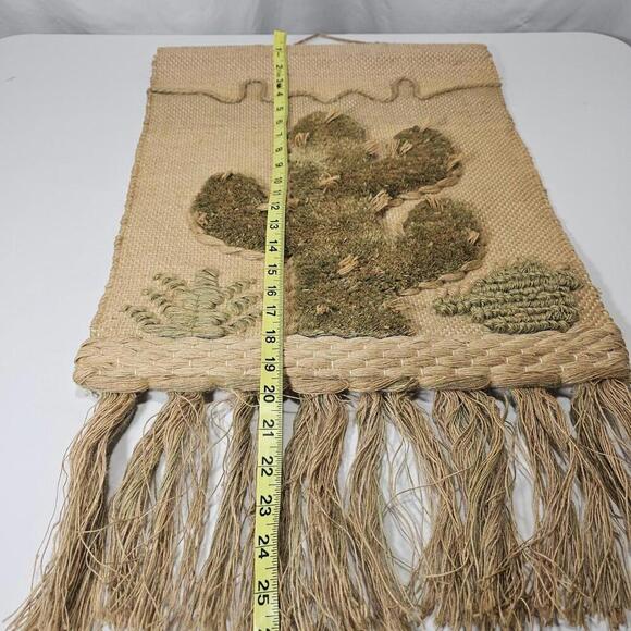 Vintage 1986 ICA Wall Hanging Southwest Woven Jute Textured 3D Cactus Tapestry - Picture 10 of 15